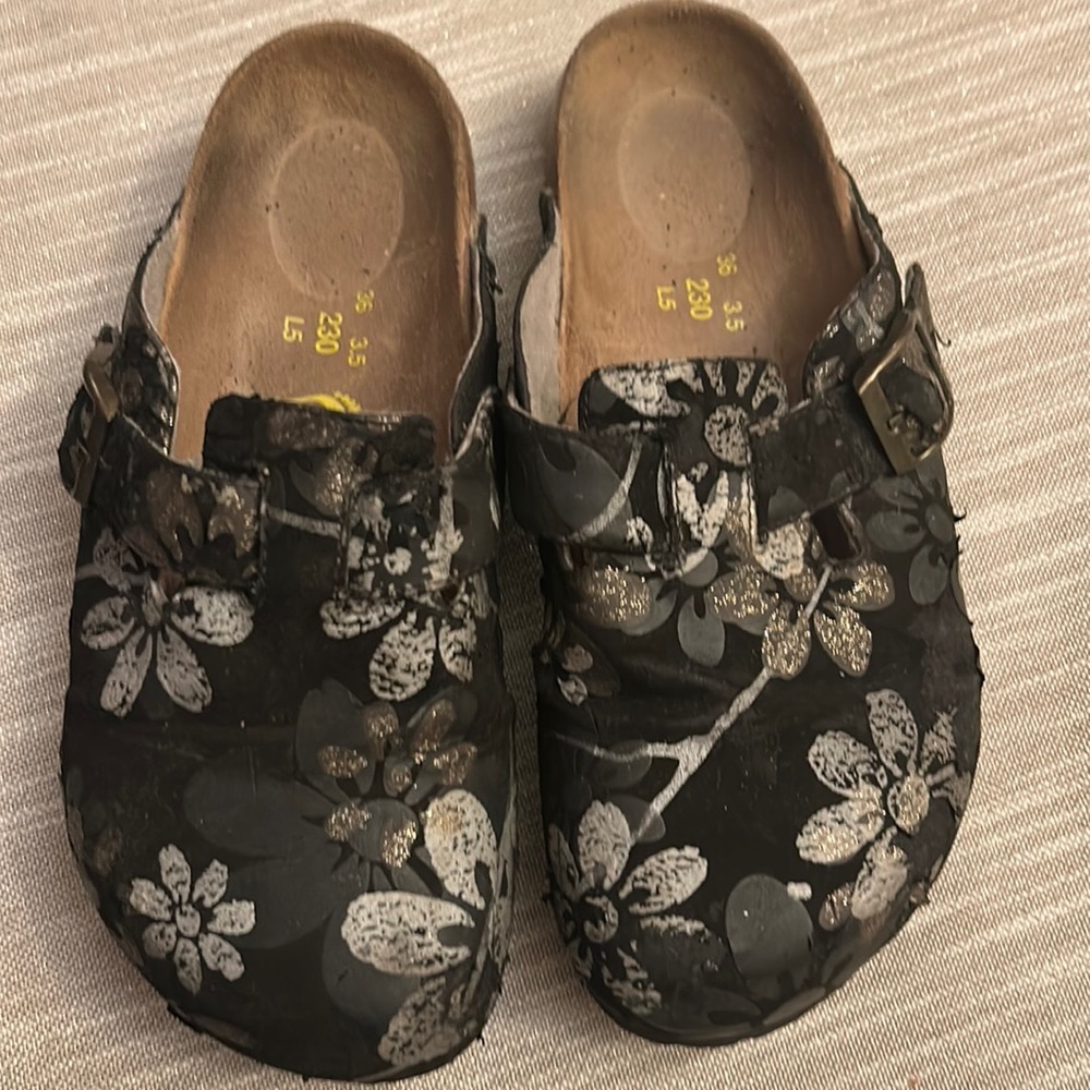 Silvia Dias Voice of Papillio (Birkenstock STYLE) Black/Silver size 36 (6.5/7)